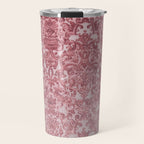 Elegant chic pink burgundy grunge floral damask Travel Mug Gallery Image 1