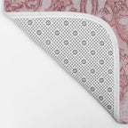 Elegant chic pink burgundy grunge floral damask Bath Mat Gallery Image 2