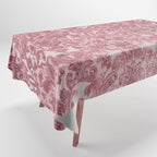 Elegant chic pink burgundy grunge floral damask Tablecloth Gallery Image 1