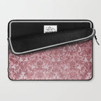 Elegant chic pink burgundy grunge floral damask Laptop Sleeve Gallery Image 2