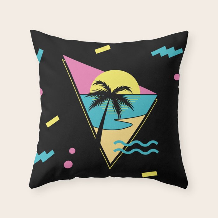 Memphis pattern 42 - 80s / 90s Retro / palm tree / summer Throw Pillow Gallery Image 6