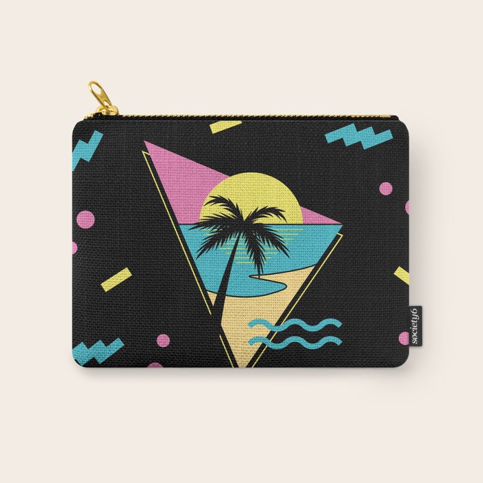 Memphis pattern 42 - 80s / 90s Retro / palm tree / summer Carry All Pouch Gallery Image 1