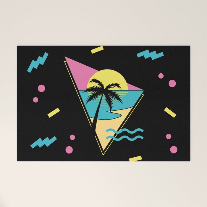 Memphis pattern 42 - 80s / 90s Retro / palm tree / summer Welcome Mat Gallery Image 1