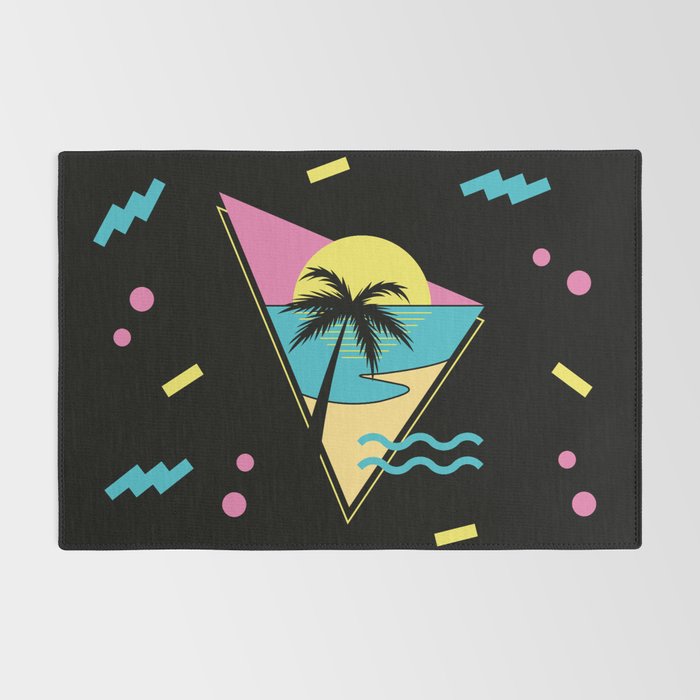 Memphis pattern 42 - 80s / 90s Retro / palm tree / summer Rug Gallery Image 2