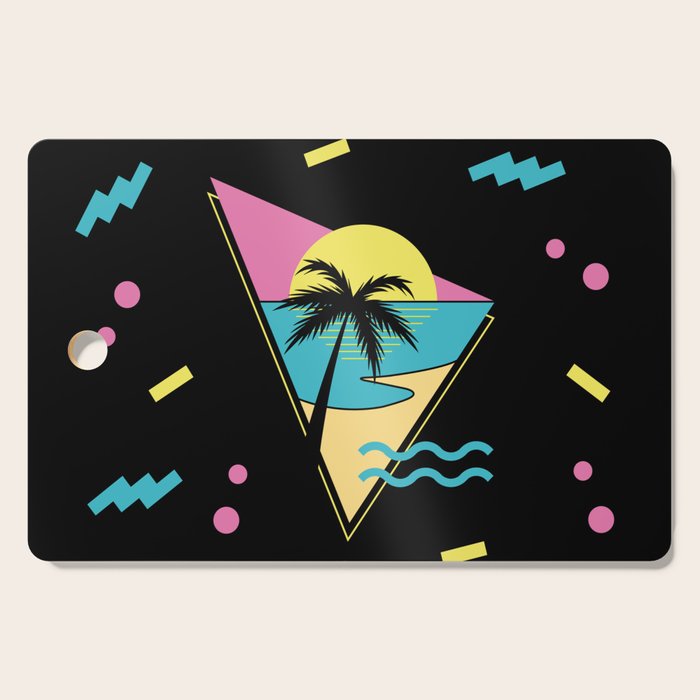 Memphis pattern 42 - 80s / 90s Retro / palm tree / summer Cutting Board Gallery Image 1