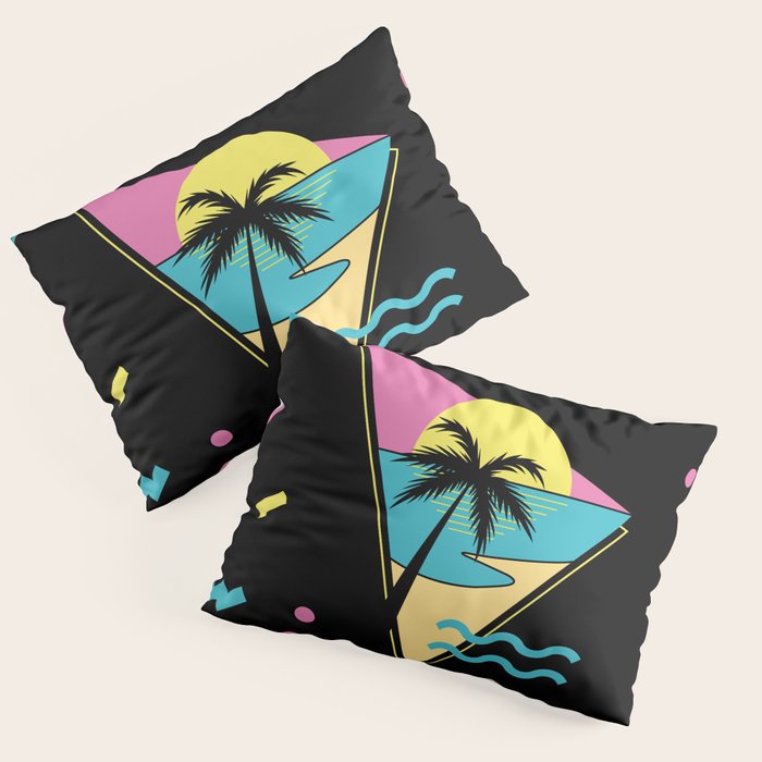 Memphis pattern 42 - 80s / 90s Retro / palm tree / summer Pillow Sham Gallery Image 1