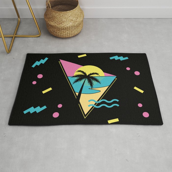 Memphis pattern 42 - 80s / 90s Retro / palm tree / summer Rug Gallery Image 1