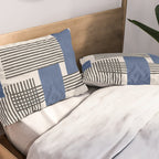 Stripes and Square Blue Composition - Abstract Pillow Sham Gallery Image 2