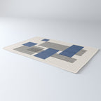 Stripes and Square Blue Composition - Abstract Rug Gallery Image 3