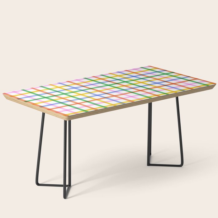 Colorful plaid line grid pattern Coffee Table Gallery Image 1