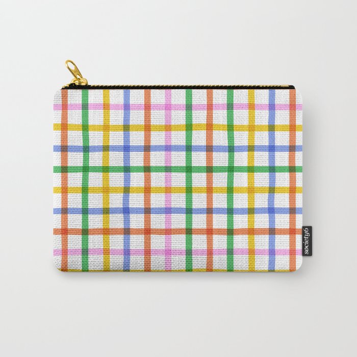 Colorful plaid line grid pattern Carry All Pouch Gallery Image 1