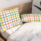 Colorful plaid line grid pattern Pillow Sham Gallery Image 2