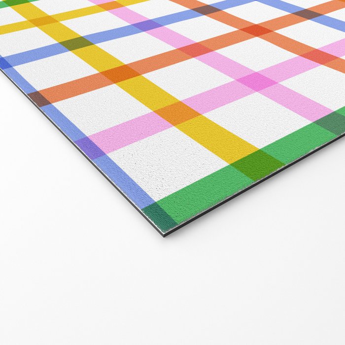 Colorful plaid line grid pattern Welcome Mat Gallery Image 2