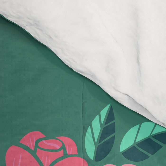 I Heart Cats and Flowers (in Green) Comforter Gallery Image 4