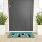 Mid Century Meow Retro Atomic Cats on Blue Welcome Mat Gallery Image 3