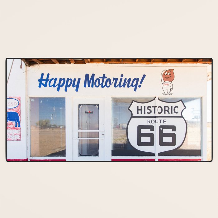 Happy Motoring Garage Route 66 Photography Desk Mat Gallery Image 3