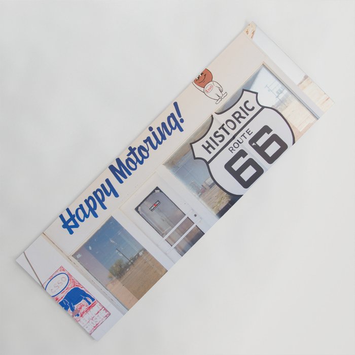 Happy Motoring Garage Route 66 Photography Yoga Mat Gallery Image 1