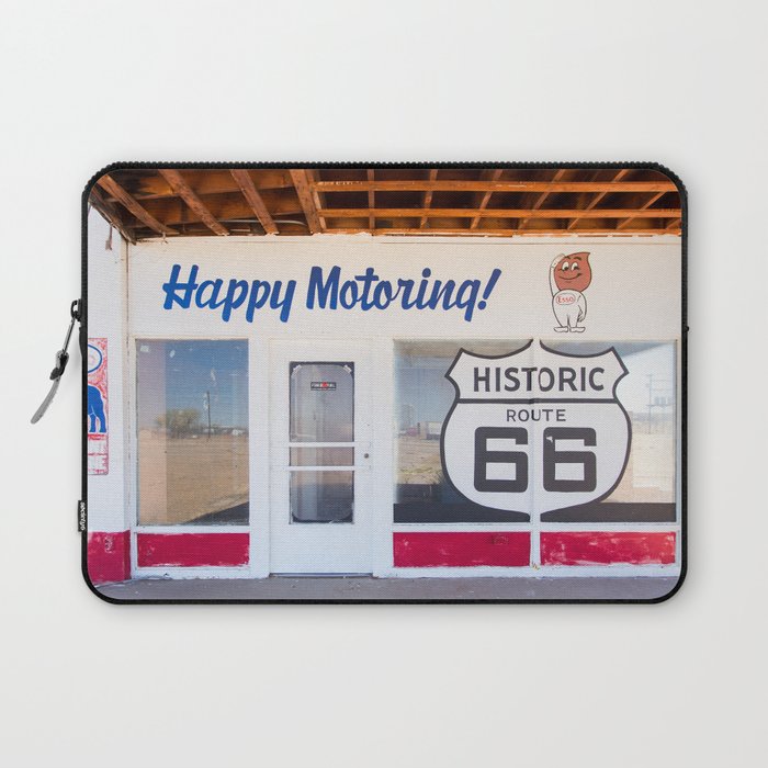 Happy Motoring Garage Route 66 Photography Laptop Sleeve Gallery Image 1