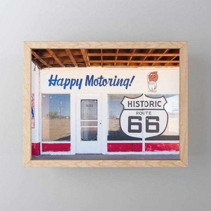 Happy Motoring Garage Route 66 Photography Mini Art Print Gallery Image 1