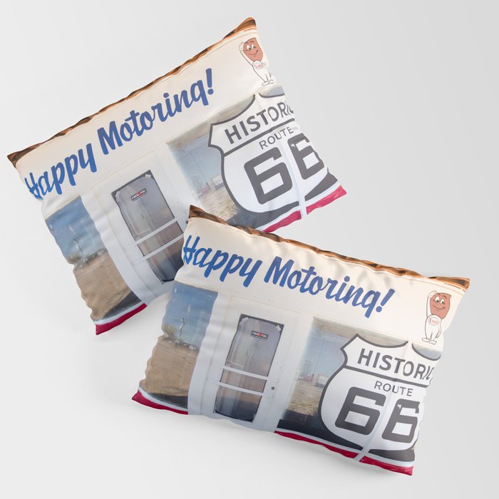 Happy Motoring Garage Route 66 Photography Pillow Sham Gallery Image 3