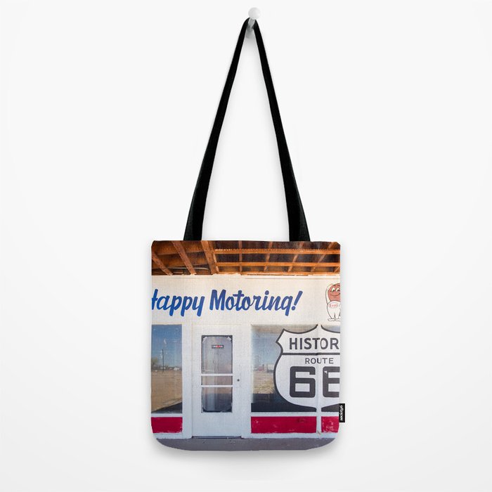 Happy Motoring Garage Route 66 Photography Tote Bag Gallery Image 2