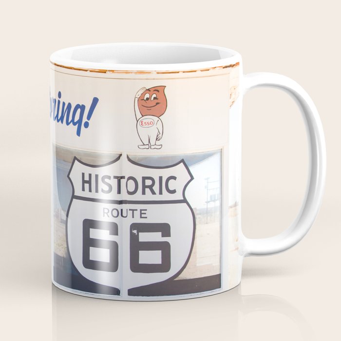 Happy Motoring Garage Route 66 Photography Coffee Mug Gallery Image 1