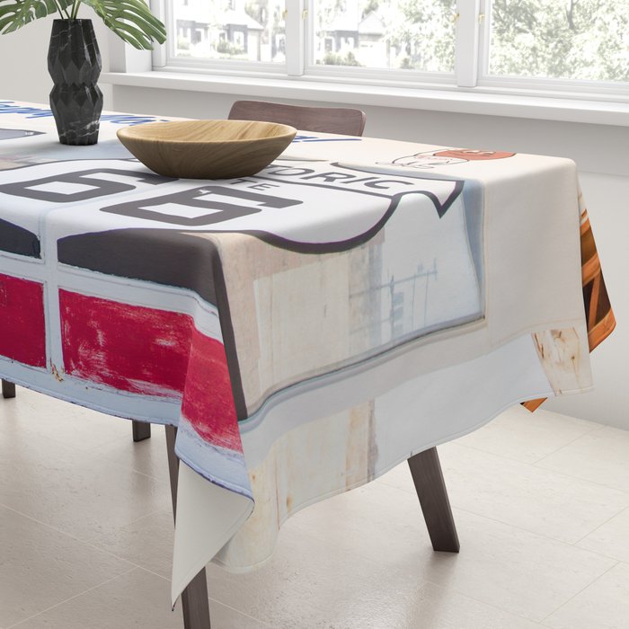 Happy Motoring Garage Route 66 Photography Tablecloth Gallery Image 3