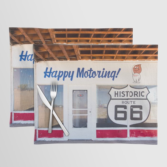 Happy Motoring Garage Route 66 Photography Placemat Gallery Image 1