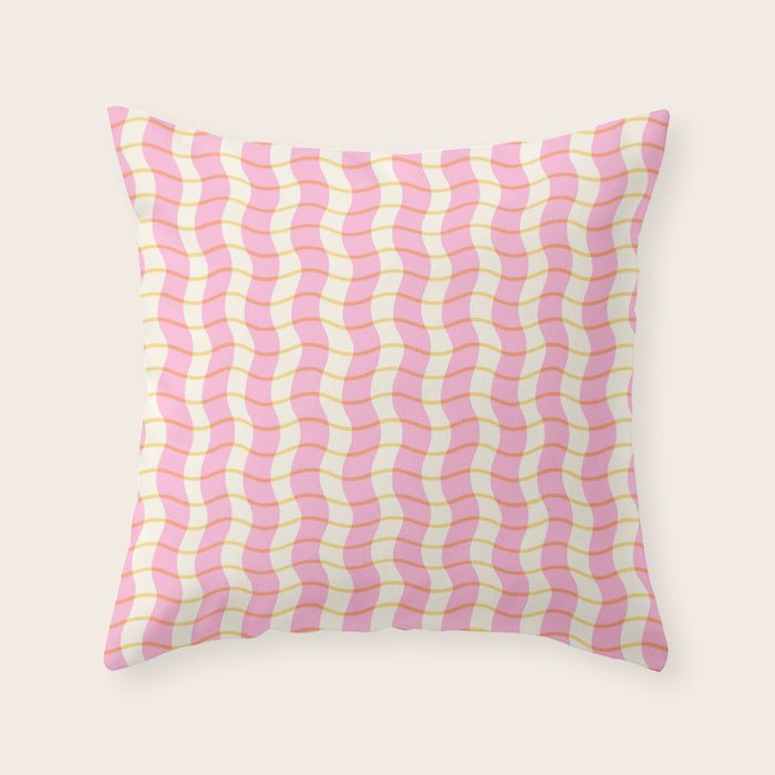 Wavy Stripes Throw Pillow Gallery Image 1