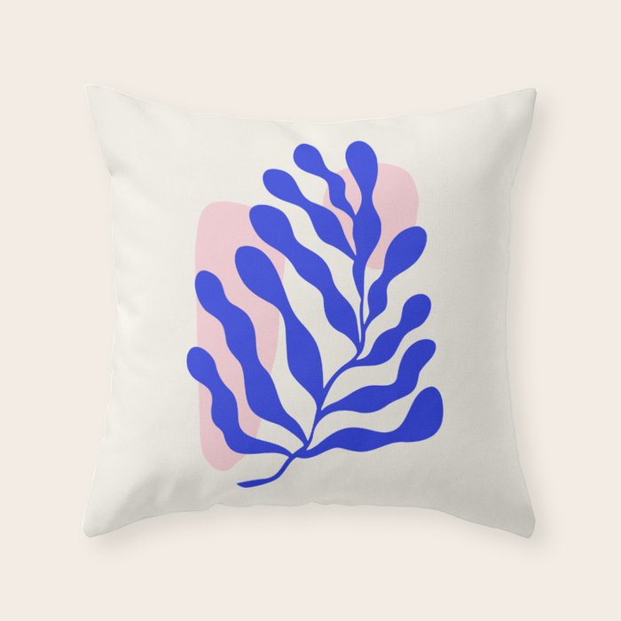 Blue Matisse Ferns Throw Pillow Gallery Image 6