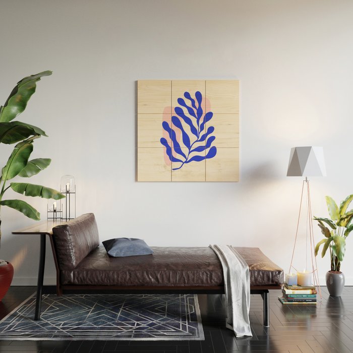 Blue Matisse Ferns Wood Wall Art Gallery Image 2