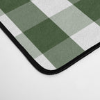 Dark Forest Green and White Gingham Check Desk Mat Gallery Image 4