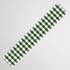 Dark Forest Green and White Gingham Check Table Runner Gallery Image 3
