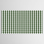 Dark Forest Green and White Gingham Check Tablecloth Gallery Image 2