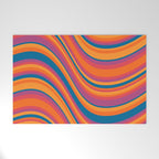 Wavy Stripes III - Retro Rainbow Welcome Mat Gallery Image 1