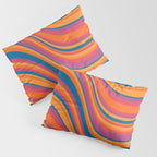 Wavy Stripes III - Retro Rainbow Pillow Sham Gallery Image 3