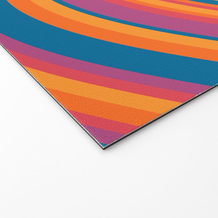 Wavy Stripes III - Retro Rainbow Welcome Mat Gallery Image 2