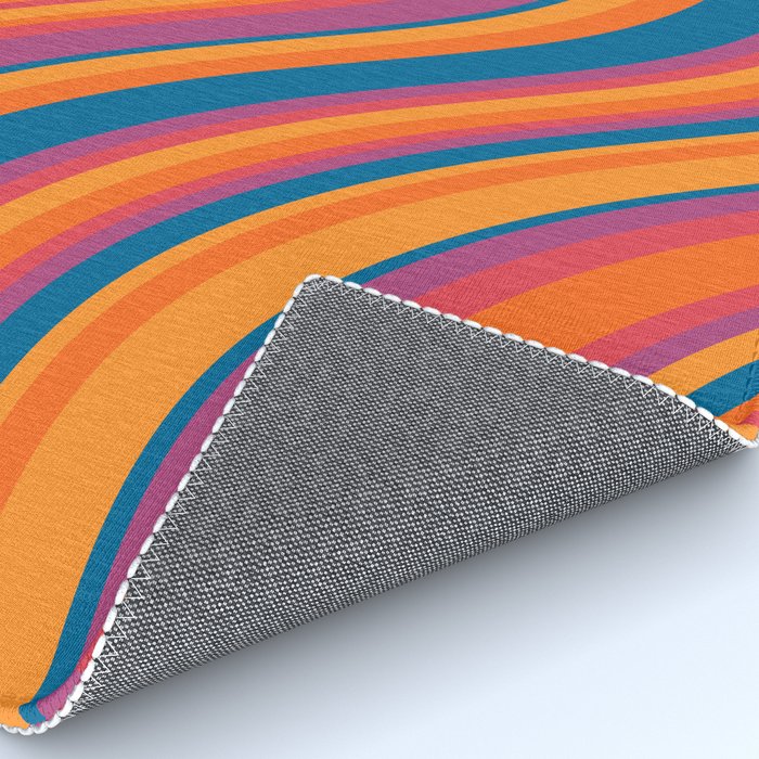 Wavy Stripes III - Retro Rainbow Rug Gallery Image 4
