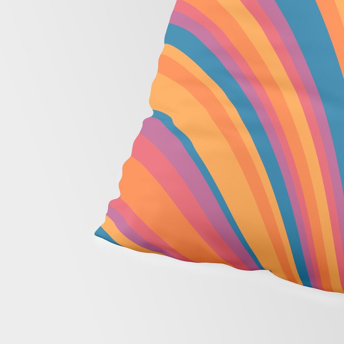 Wavy Stripes III - Retro Rainbow Pillow Sham Gallery Image 4