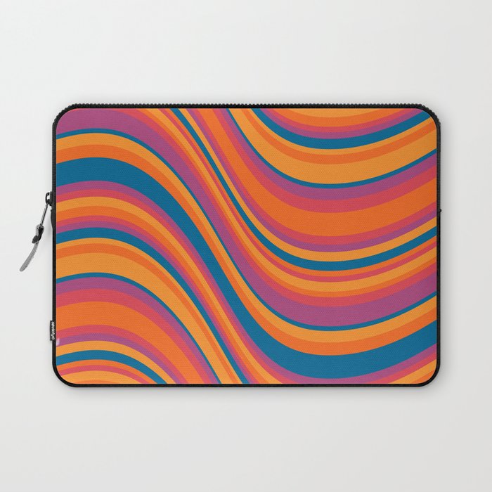 Wavy Stripes III - Retro Rainbow Laptop Sleeve Gallery Image 1