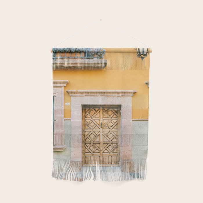 Orange and Turquoise | The San Miguel de Allende Mexico door collection | Travel photography print Wall Hanging Gallery Image 1