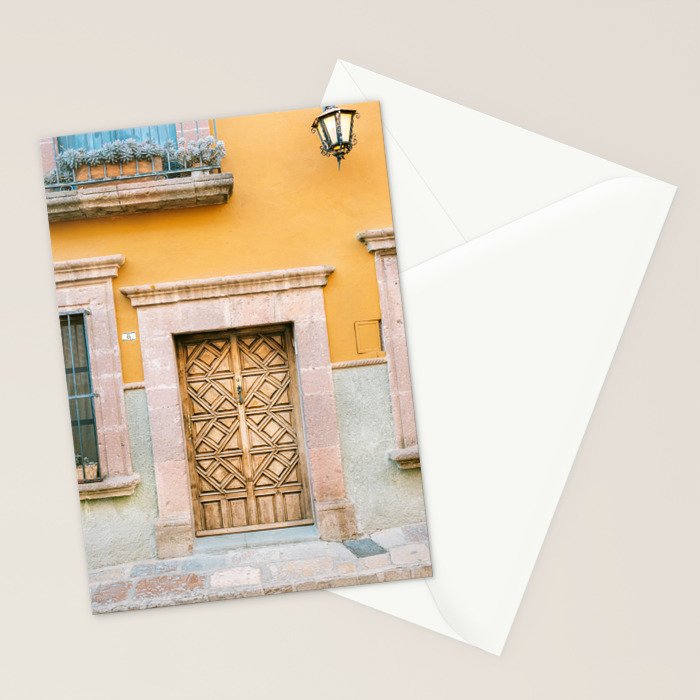 Orange and Turquoise | The San Miguel de Allende Mexico door collection | Travel photography print Stationery Card Gallery Image 2