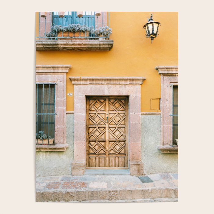 Orange and Turquoise | The San Miguel de Allende Mexico door collection | Travel photography print Poster Gallery Image 4