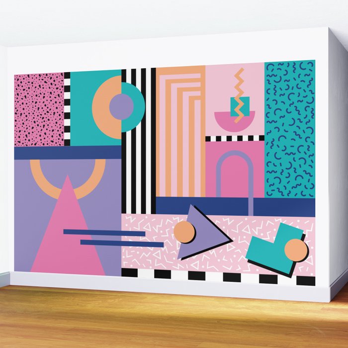 Memphis pattern 84 - 80s / 90s Retro Wall Mural Gallery Image 2