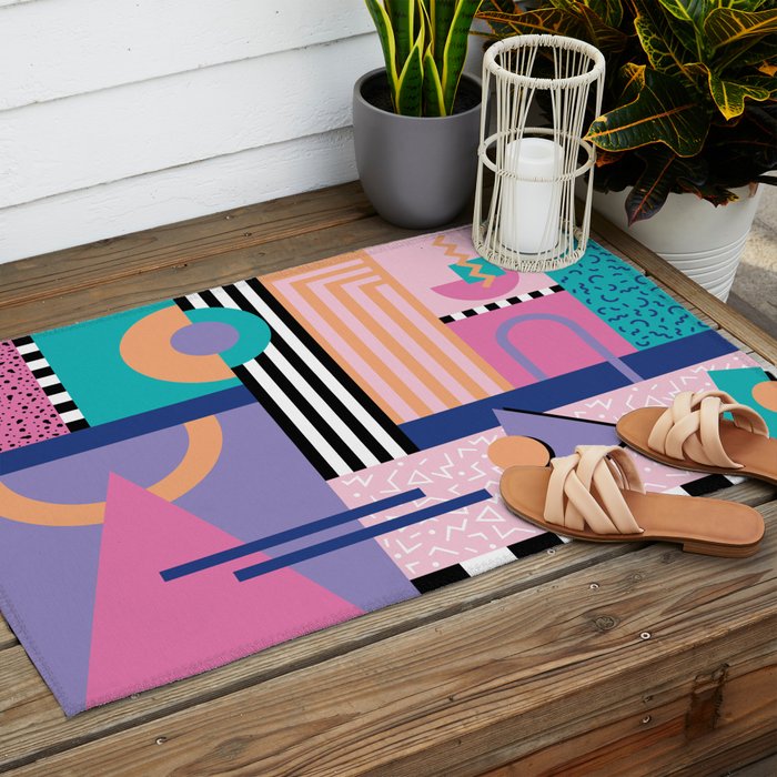 Memphis pattern 84 - 80s / 90s Retro Outdoor Rug Gallery Image 2