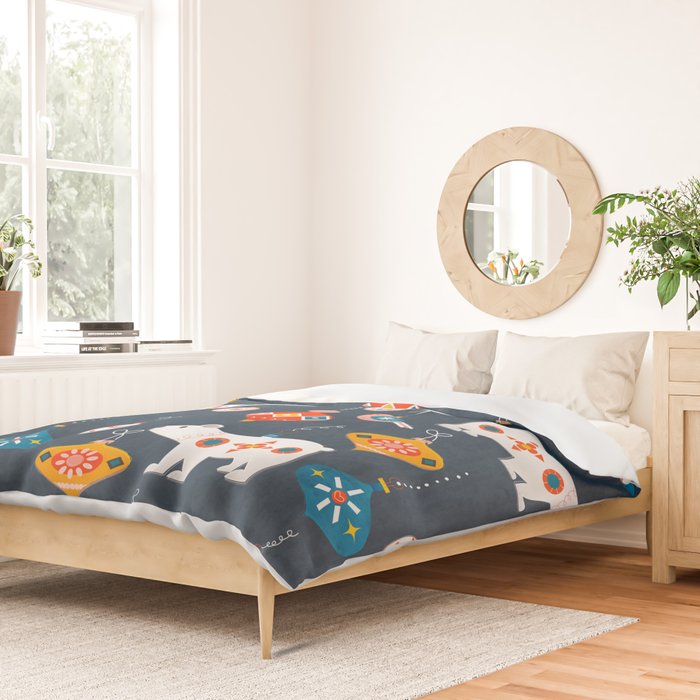 Christmas Retro decorations no2 Duvet Cover Gallery Image 2