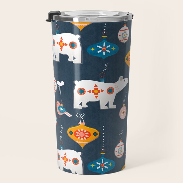 Christmas Retro decorations no2 Travel Mug Gallery Image 3