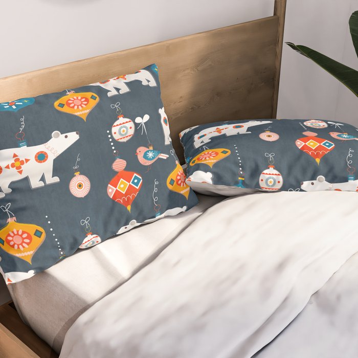 Christmas Retro decorations no2 Pillow Sham Gallery Image 2