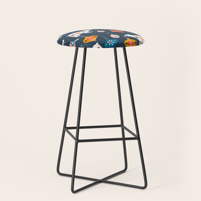 Christmas Retro decorations no2 Stool Gallery Image 1