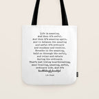 Life Is Amazing. LR Knost Quote Tote Bag Gallery Image 1